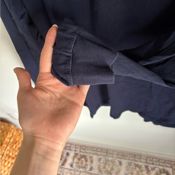 100% Cotton Skiing Grphic Navy Blue Long Sleeve Shirt in size large - Picture 8 of 11